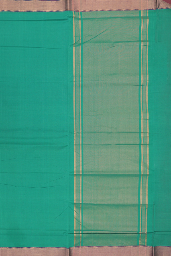 Mangalagiri Cotton Saree In Green With Contrast Border