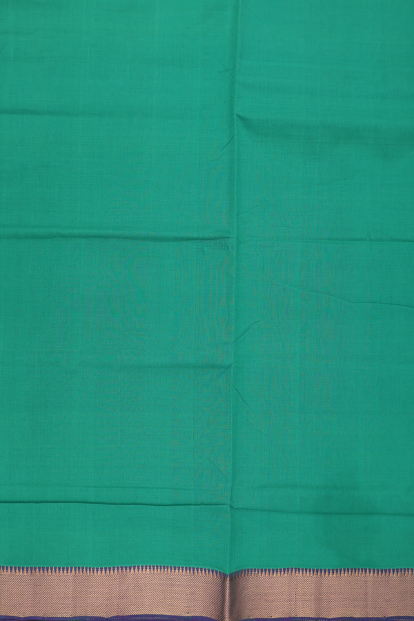 Mangalagiri Cotton Saree In Green With Contrast Border