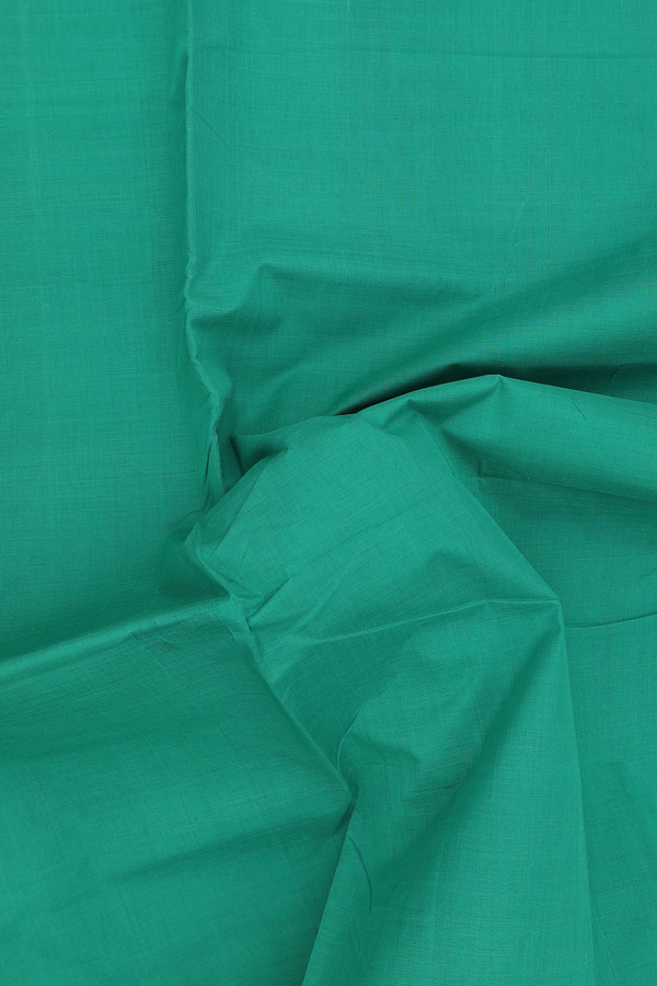 Mangalagiri Cotton Saree In Green With Contrast Border