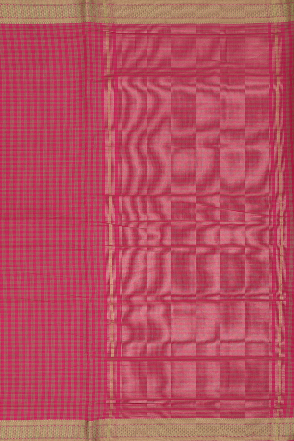 Mangalagiri Cotton Saree In Red With Checks Design