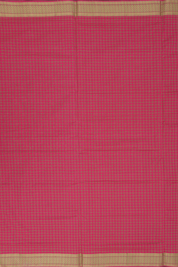 Mangalagiri Cotton Saree In Red With Checks Design