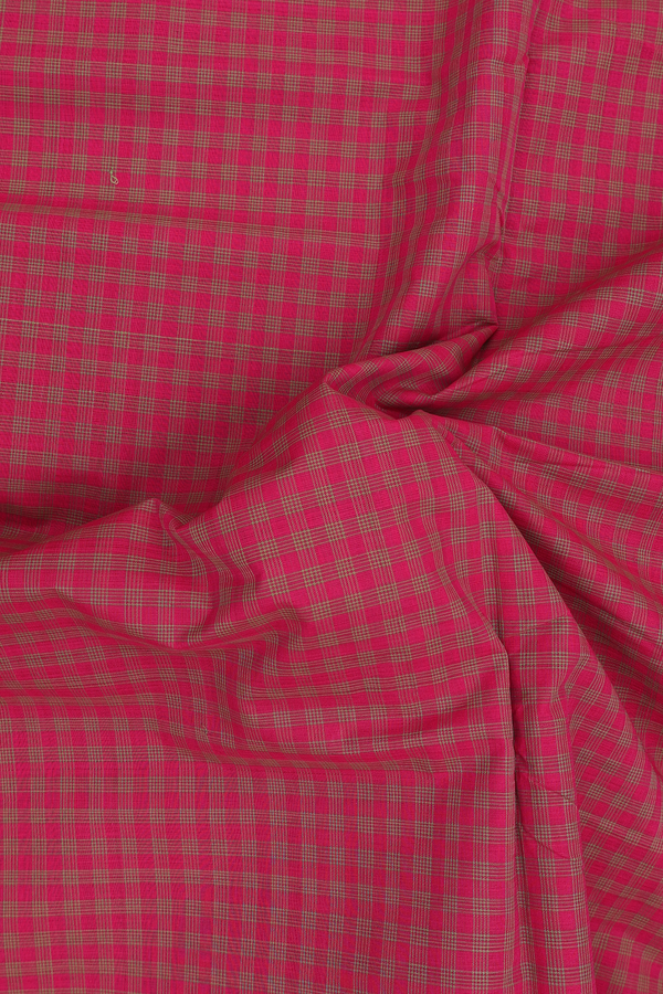 Mangalagiri Cotton Saree In Red With Checks Design