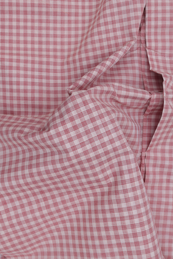 Mangalagiri Cotton Saree In Off White With Checks Design