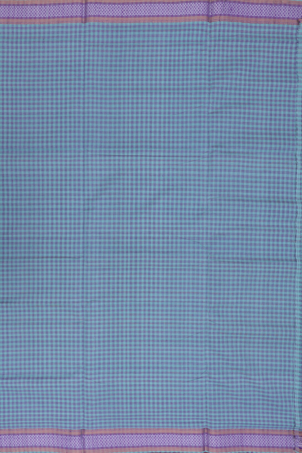 Mangalagiri Cotton Saree In Blue With Checks Design