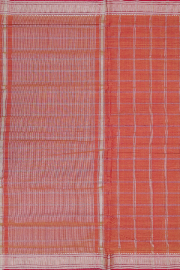 Mangalagiri Cotton Saree In Dual Tone With Checks Design