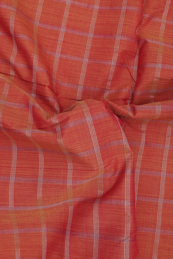 Mangalagiri Cotton Saree In Dual Tone With Checks Design