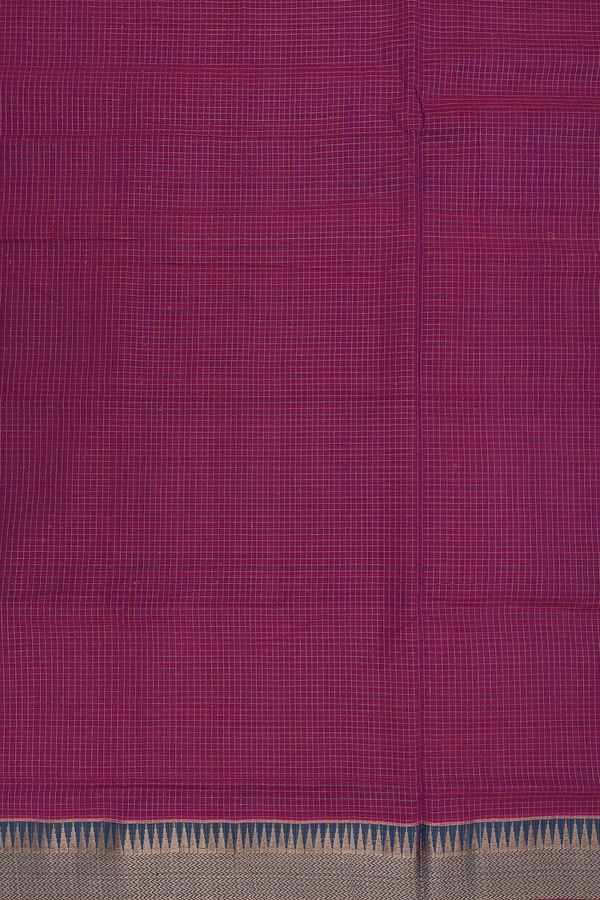 Mangalagiri Cotton Saree In Purple With Checks Design