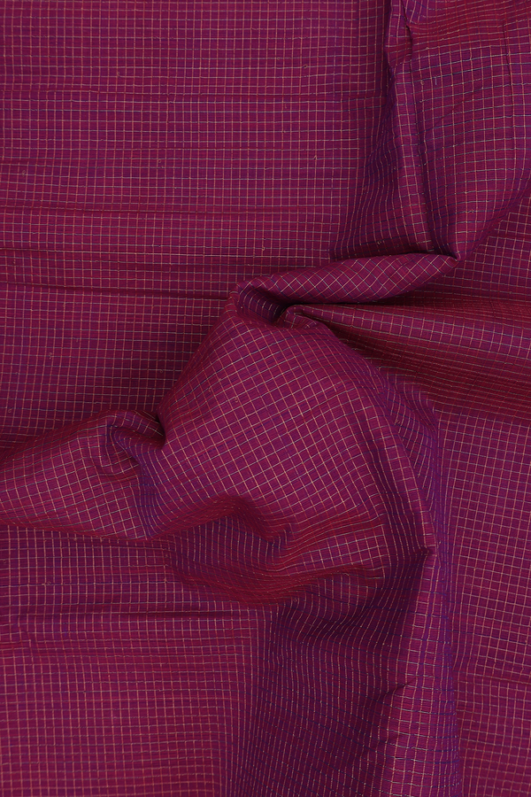 Mangalagiri Cotton Saree In Purple With Checks Design