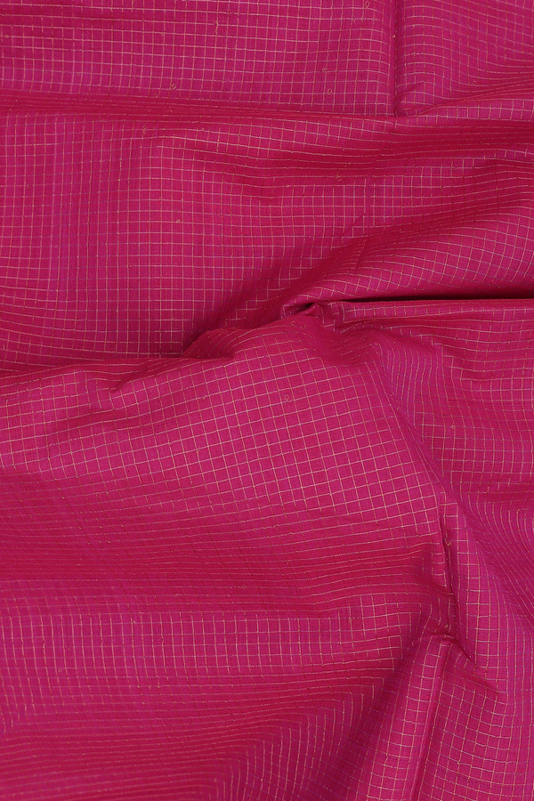 Mangalagiri Cotton Saree In Pink With Checks Design