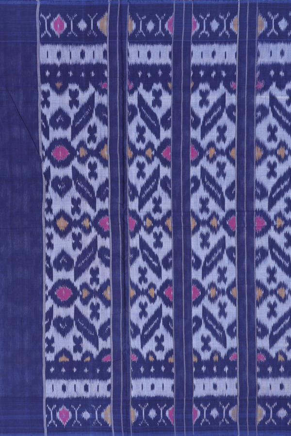 Pochampally Cotton Saree In White With Allover Design
