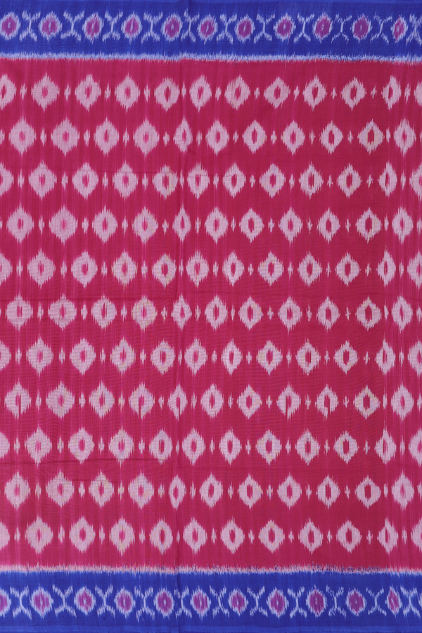 Pochampally Cotton Saree In Mulberry With Diamond Design