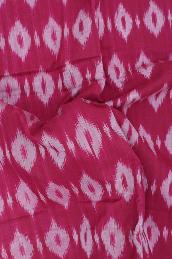Pochampally Cotton Saree In Mulberry With Diamond Design