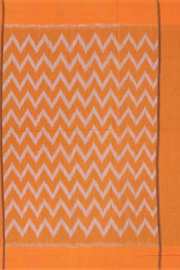 Pochampally Cotton Saree In Black With Allover Design