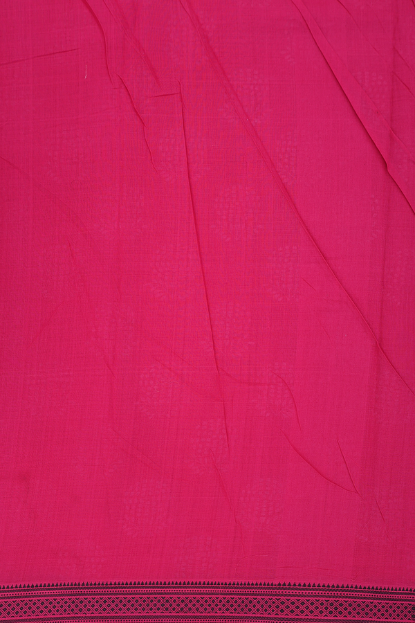 Mangalagiri Cotton Saree In Dark Pink With Printed Buttas