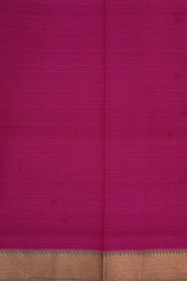 Mangalagiri Cotton Saree In Berry Purple With Ogee Motifs