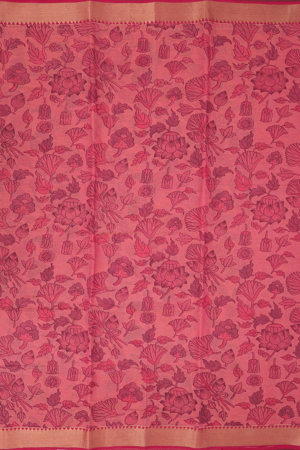 Mangalagiri Cotton Saree In Dual Tone With Floral Design