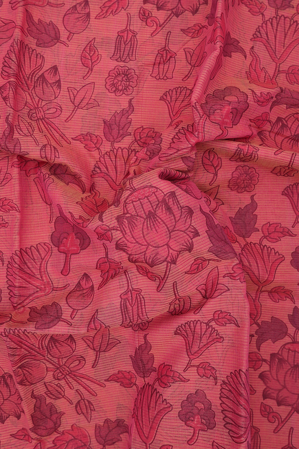 Mangalagiri Cotton Saree In Dual Tone With Floral Design