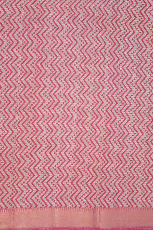 Mangalagiri Cotton Saree In Dusty Red With Printed Design