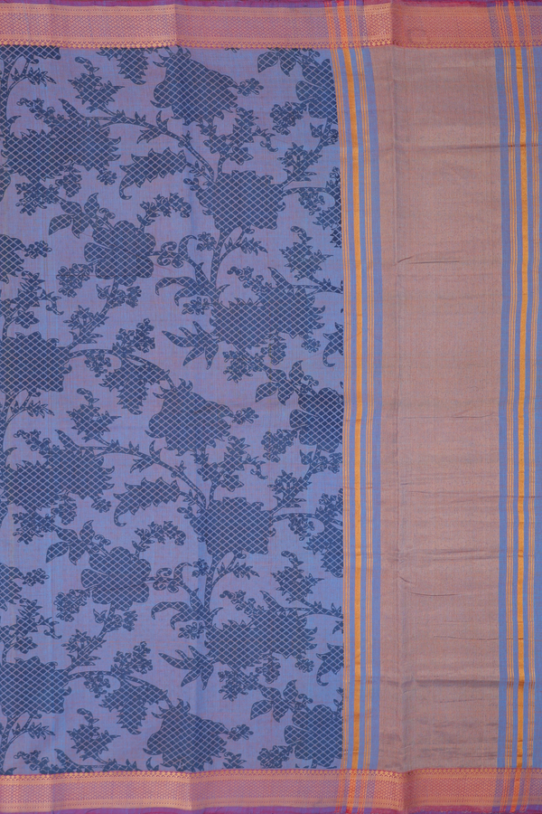 Mangalagiri Cotton Saree In Dual Tone With Printed Design