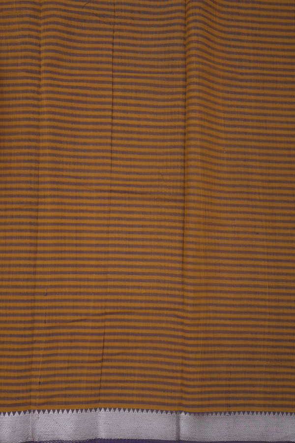 Mangalagiri Cotton Saree In Brown With Stripes Design