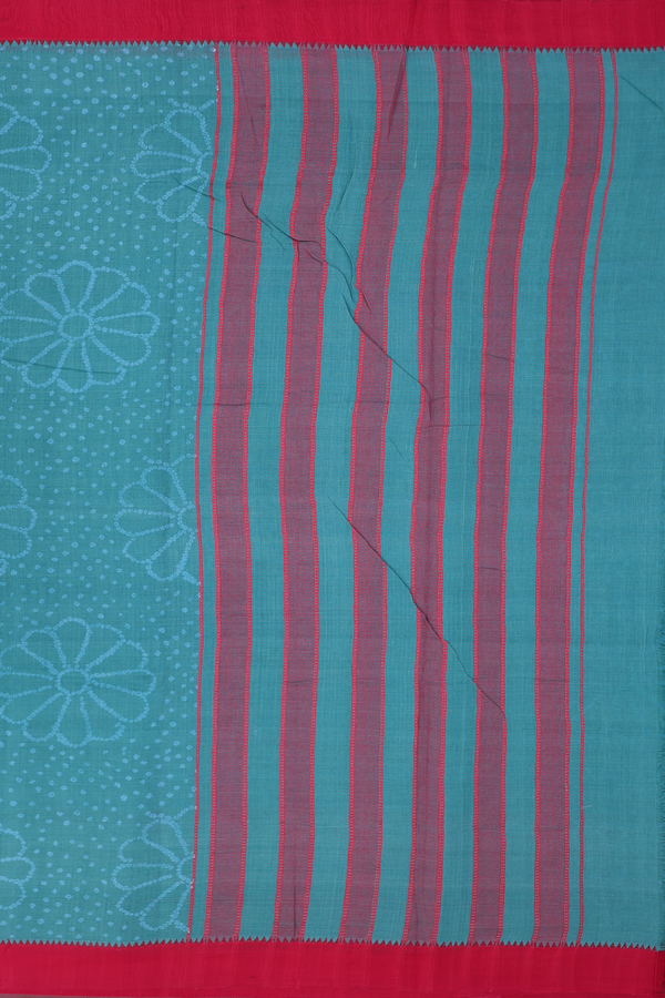 Mangalagiri Cotton Saree In Dusty Green With Printed Design