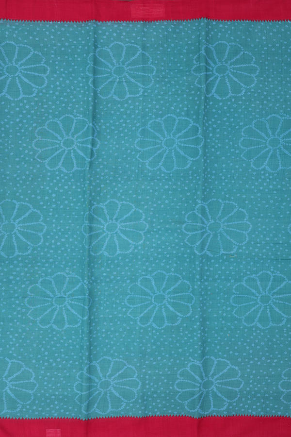 Mangalagiri Cotton Saree In Dusty Green With Printed Design