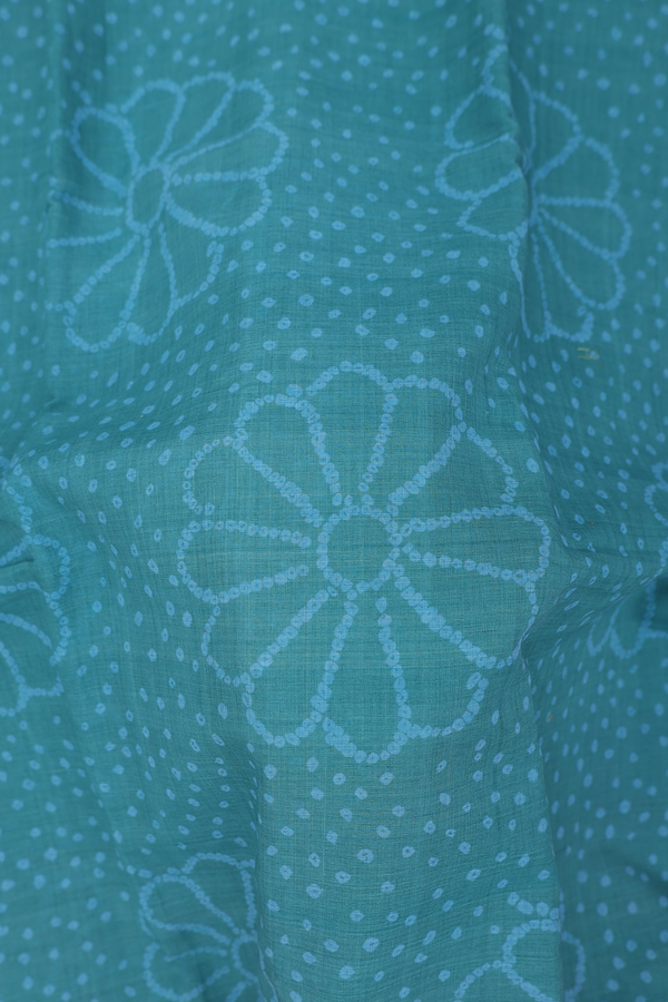 Mangalagiri Cotton Saree In Dusty Green With Printed Design
