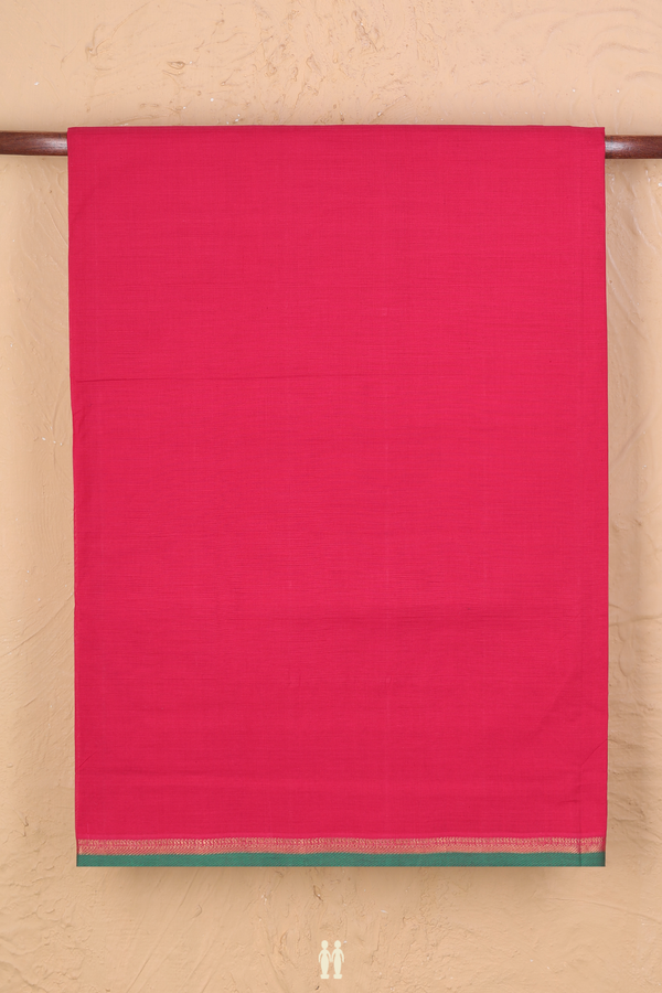 Mangalagiri Cotton Saree In Red With Contrast Border