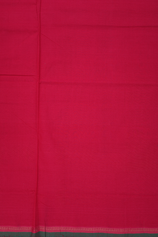 Mangalagiri Cotton Saree In Red With Contrast Border