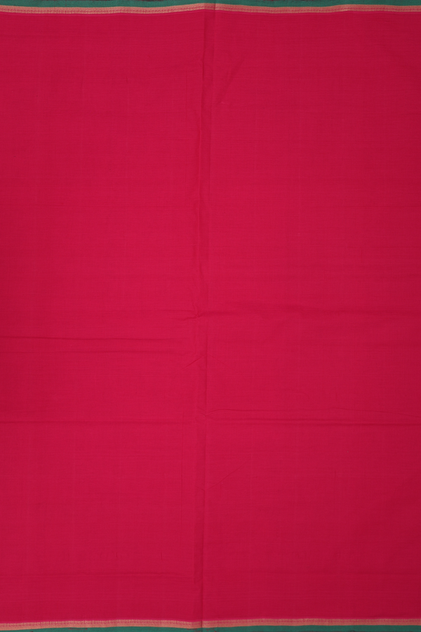 Mangalagiri Cotton Saree In Red With Contrast Border