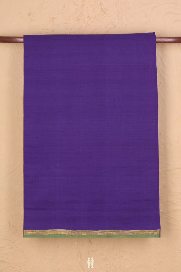 Mangalagiri Cotton Saree In Deep Purple With Zari Border