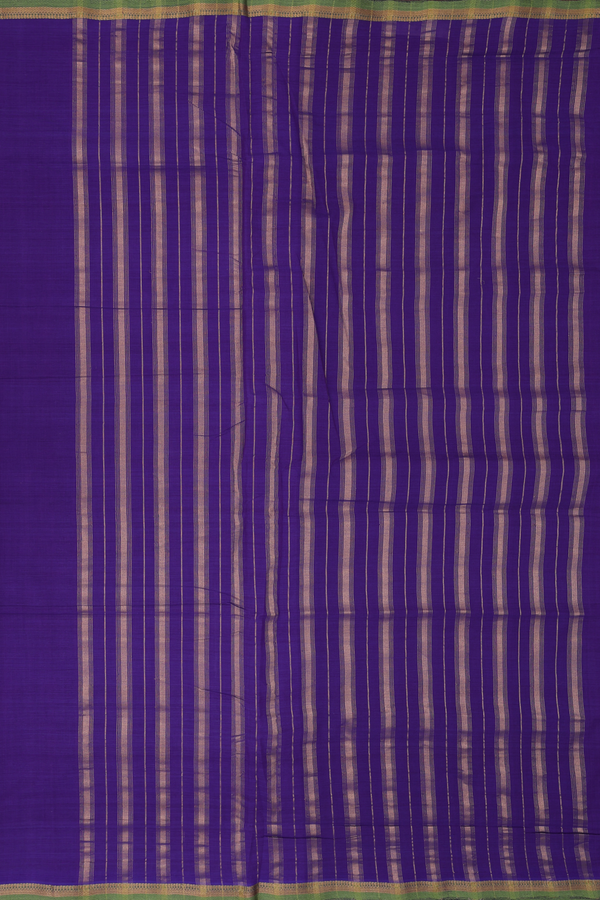 Mangalagiri Cotton Saree In Deep Purple With Zari Border