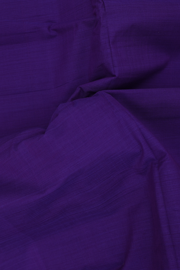 Mangalagiri Cotton Saree In Deep Purple With Zari Border