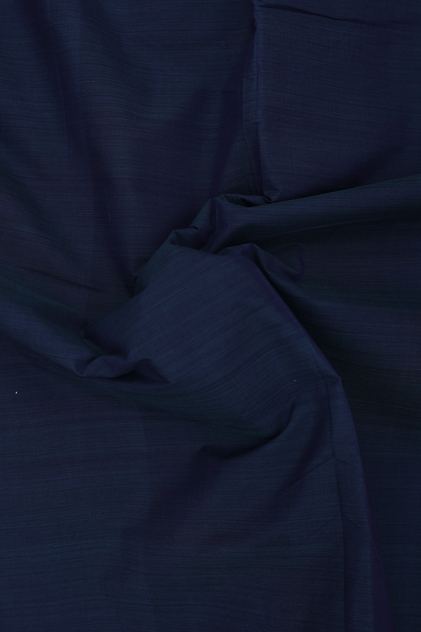 Mangalagiri Cotton Saree In Midnight Green With Zari Border