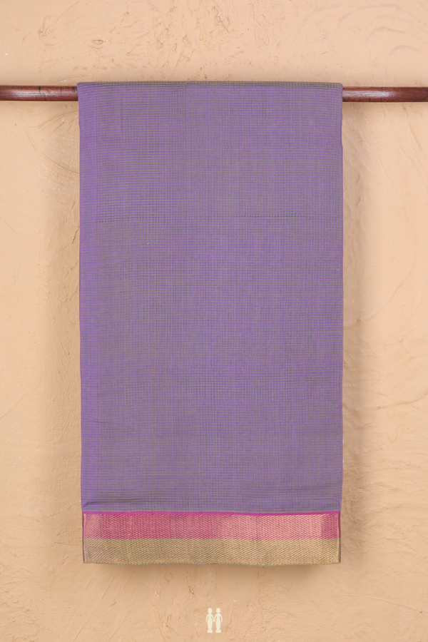 Mangalagiri Cotton Saree Dusty Purple Twill Weave Border