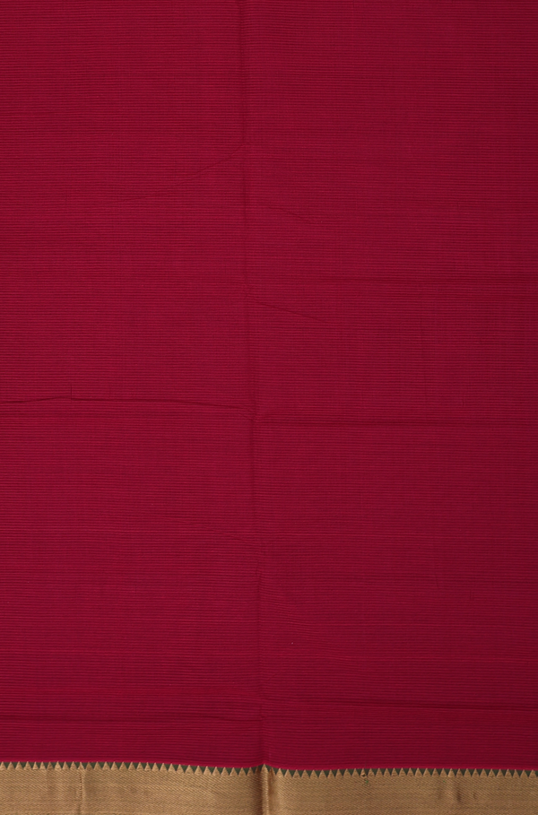 Mangalagiri Cotton Saree In Red With Twill Weave Border