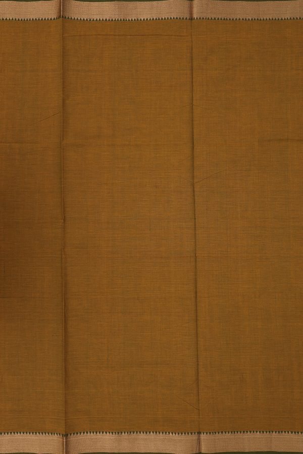 Mangalagiri Cotton Saree In Golden Brown With Zari Border