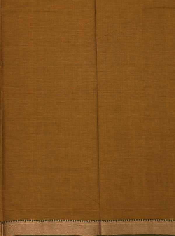 Mangalagiri Cotton Saree In Golden Brown With Zari Border