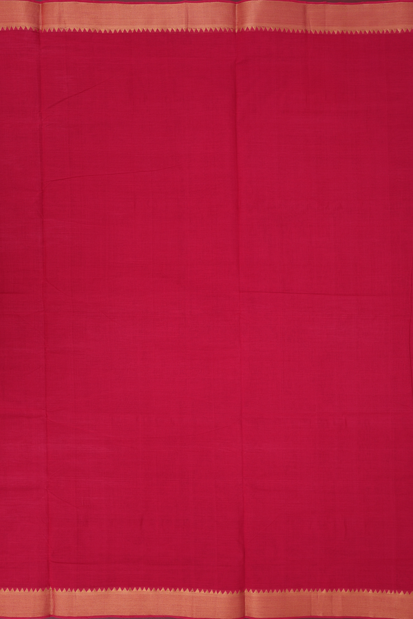 Mangalagiri Cotton Saree In Red With Zari Border