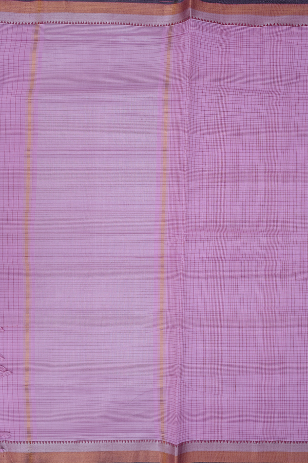 Mangalagiri Cotton Saree In Dusty Purple With Checks Design