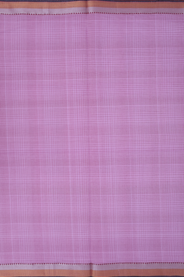 Mangalagiri Cotton Saree In Dusty Purple With Checks Design