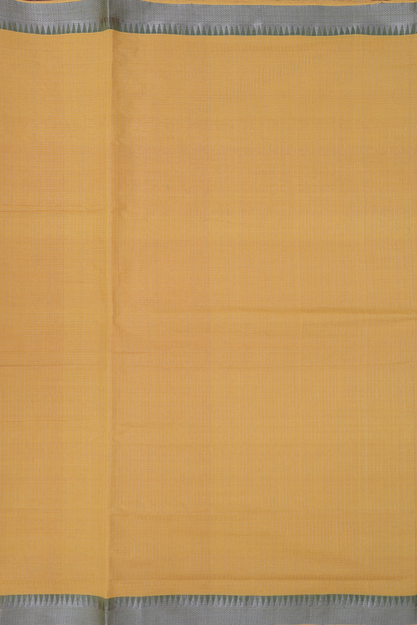 Mangalagiri Cotton Saree In Yellow With Checks Design
