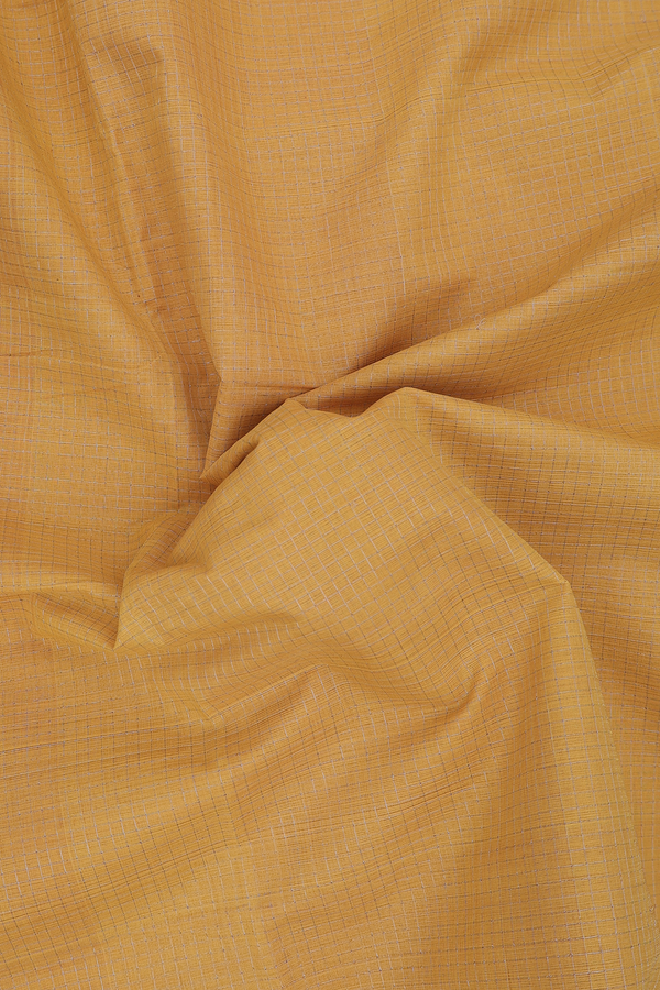 Mangalagiri Cotton Saree In Yellow With Checks Design