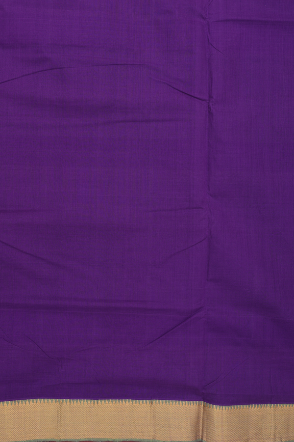 Mangalagiri Cotton Saree In Purple With Contrast Border