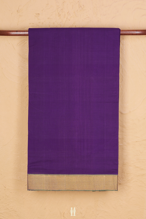 Mangalagiri Cotton Saree In Purple With Contrast Border