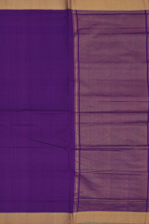 Mangalagiri Cotton Saree In Purple With Contrast Border