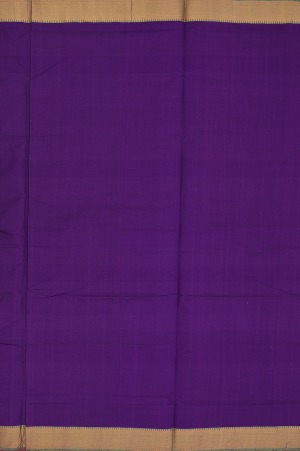 Mangalagiri Cotton Saree In Purple With Contrast Border
