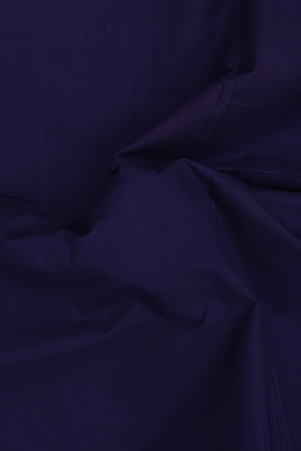Mangalagiri Cotton Saree In Navy Blue With Zari Border