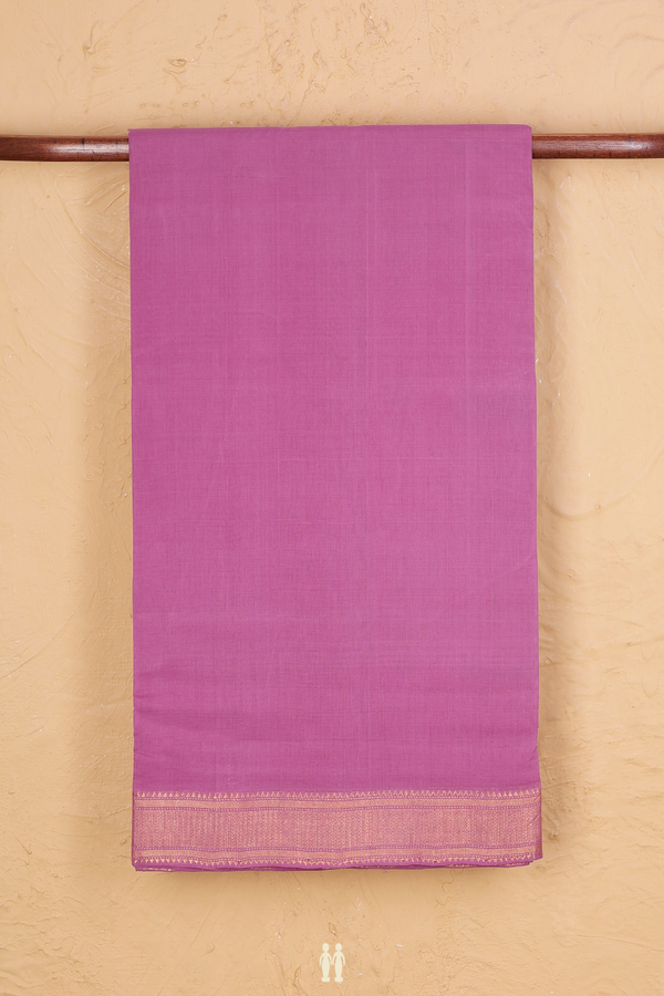 Mangalagiri Cotton Saree In Dusty Purple With Zari Border