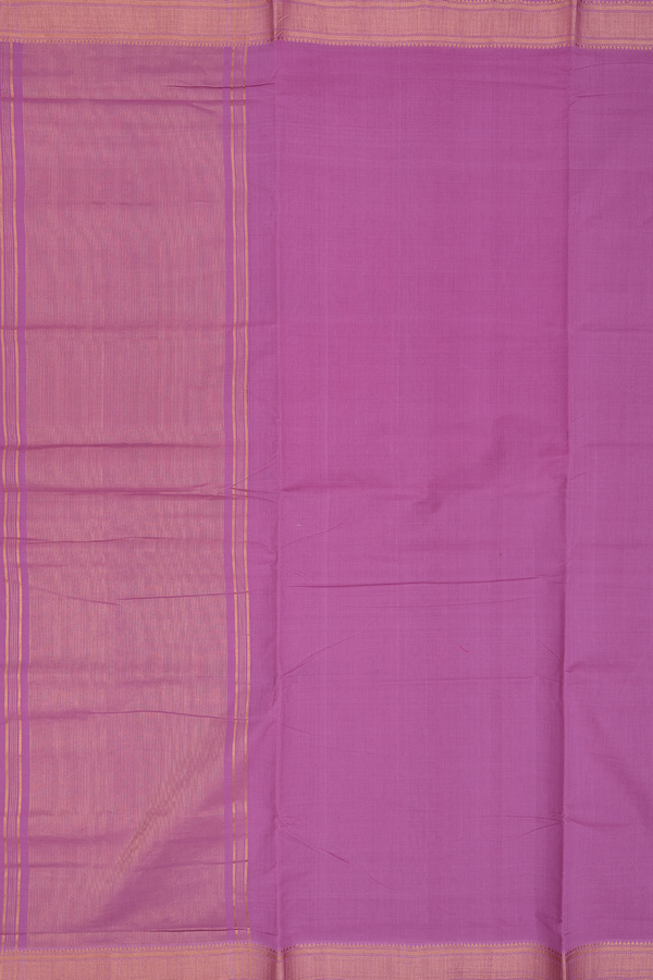 Mangalagiri Cotton Saree In Dusty Purple With Zari Border
